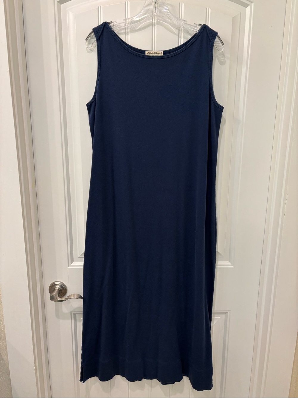 Eddie Bauer Women’s Navy Boat-Neck Sleeveless Cotton Dress Size L Petite